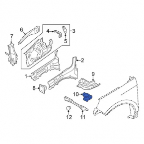 Front subframe burdock left Ford Edge 15-24
