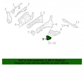 Front subframe burdock left Ford Edge 15-24