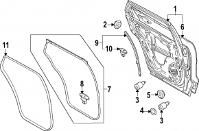 Rear right door seal for Mazda CX-90 24-26