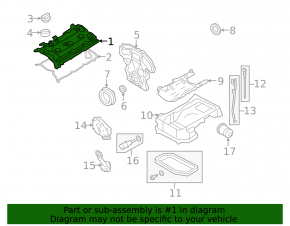 Left valve cover for Infiniti FX35 09-12 3.5