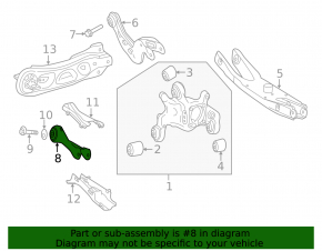Rear left transverse control arm Mercedes CLA 14-19