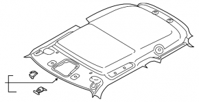 Mini Cooper F56 3d 14-24 headliner without panorama, grey
