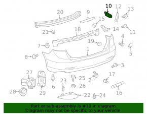 Left rear bumper mount for Toyota Venza 09-15