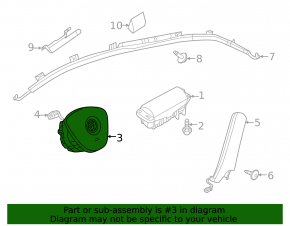 Airbag in the steering wheel of the driver's side of the VW Jetta 22-26