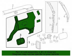Rear left wing for Toyota Land Cruiser 24-26
