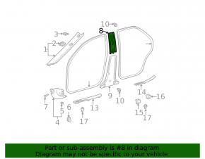 Left center pillar trim, upper belt, Toyota Camry v30 2.4