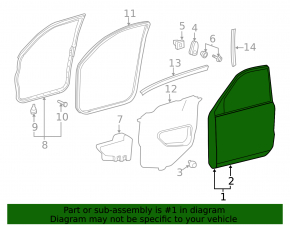 Bare front right door Toyota Land Cruiser 13-15