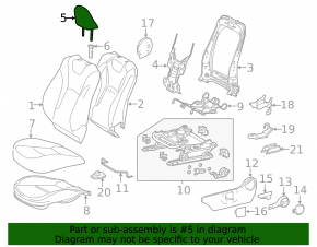 Front right headrest for Toyota Prius 50 16-22 black and gray leather