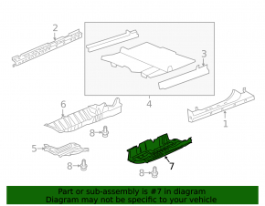 Right underbody protection Honda CRV 12-16, tear