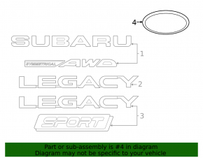 Subaru Impreza 17 Trunk Lid Emblem - GK Badge
