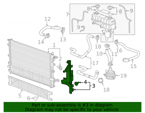 Right radiator deflector Chevrolet Volt 11-15