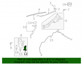Nissan Versa 12-19 Windscreen Washer Motor