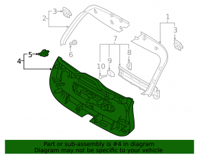 Volvo XC90 16-23 lower tailgate trim for electric doors, black, scratches