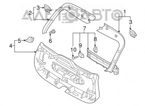Lower tailgate trim for Volvo XC90 16-25 for electric door, 2 parts, black, scratches