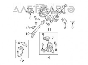 Steering column with EPS Toyota Highlander 08-13 2.7 3.5