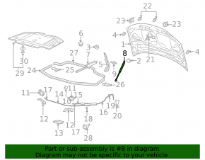 Left hood shock absorber for Audi A8 13-18
