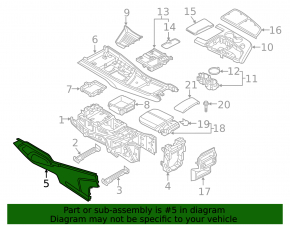 Right side center console trim for Audi Q7 16-25 black
