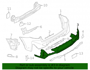 Bare rear bumper, lower part, BMW X4 G02 22-25