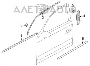 Door trim lower front left VW Passat b8 16-19 USA chrome
