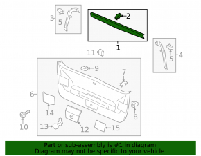 Upper trunk door trim VW Golf 15- 5d black, scratch