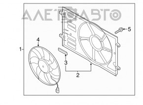 Diffuser radiator shroud assembly VW Taos 22-24 for 1 fan