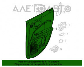 Door trim card rear left Jeep Compass 17-21 black, scratch