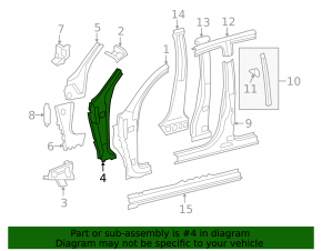Front right quarter Toyota Sequoia 08-16 silver, with central pillar, pokes