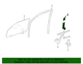Front right door glass guide for Lexus GX470 03-09