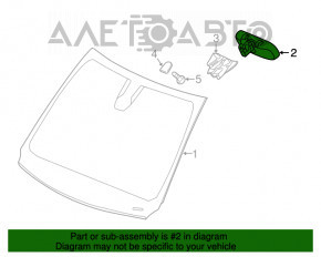 Interior mirror Chrysler 200 15-17 black auto-dimming, control