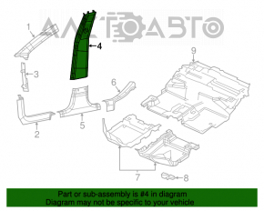 Center pillar trim, upper belt, left, Jeep Cherokee KL 14-23, black structure, scratches
