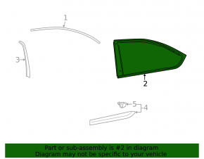 Molding rear right door Lexus LS460 LS600h 07-17 long