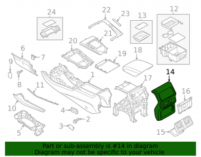 Audi Q5 80A 18-24 rear center console trim, beige