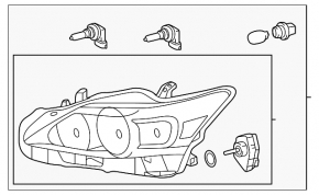 Left front headlight for Lexus CT200h 11-11