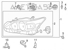 Left front headlight for Lexus CT200h 11-11