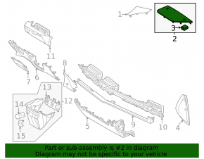 Front panel trim, central upper, for speaker, Kia EV6 22-24