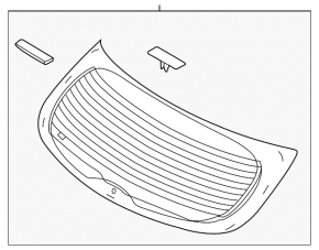 Rear glass of the trunk door Hyundai Santa FE Sport 17-18 rest