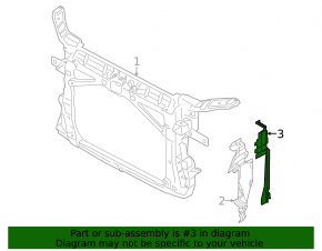 Right radiator deflector seal Audi A3 22-26
