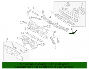 Left windshield wiper seal for Subaru B9 Tribeca