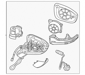 Right side mirror assembly for Nissan Ariya 23-25 with turn signal, heating, BSM, camera, Empower+