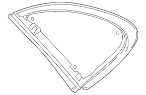 Rear right fixed glass window for Porsche Cayenne 19-26 chrome