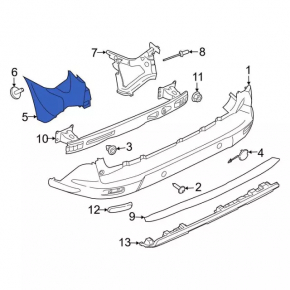 Rear bumper cover right Ford Transit Connect MK2 13-18 structure