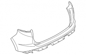 Rear bumper bare Ford Edge 15-18 pre-restoration for parking sensors