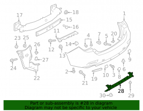 Rear bumper mount central Mazda 6 18-21