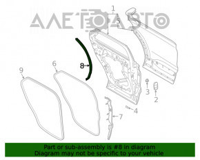 Door seal side rear left Ford Explorer 20- rear, on the body, torn