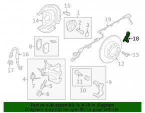 ABS sensor rear left Audi A3 8V 15-20 FWD