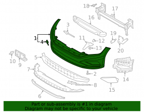 Bare front bumper VW Jetta 19-