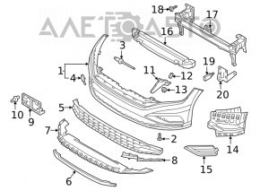 Bare front bumper VW Jetta 19-21