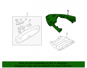 Upper interior mirror cover for VW Jetta 22-26, gray, for camera, for rain sensor, broken latch