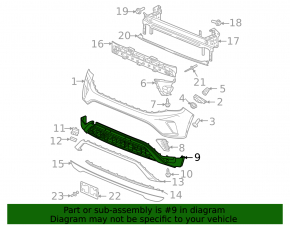 VW Atlas 21-23 front bumper lip with parking sensor support