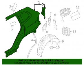 Quarter wing rear left BMW X5 G05 19-23